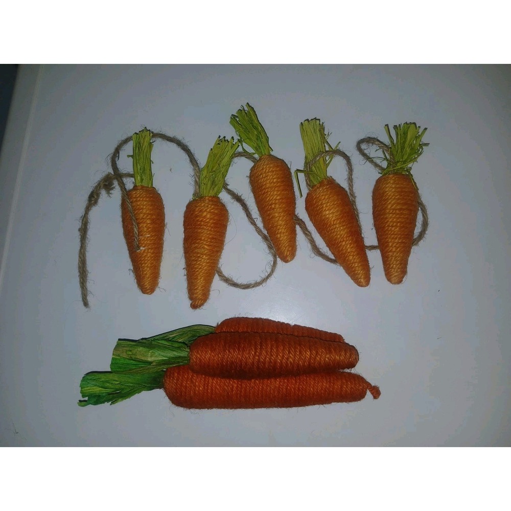 Rustic Twine Carrot Easter Spring Farmhouse Decor Garland Bowl Filler Lot of 8